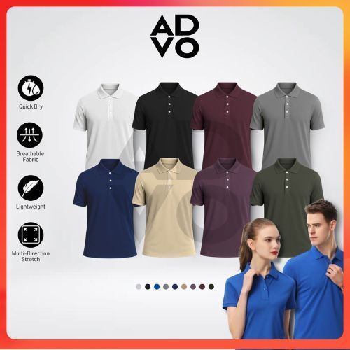 ADVO Polo Tee Unisex Quick Dry Microfiber Polo T Shirts Polo Tee T-shirt Collar