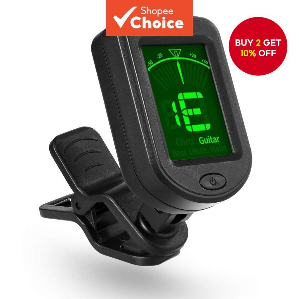 Miwayer Clip-On Tuner | For Bass, Ukulele, Violin & Guitar, Digital LCD Display & Perfect Festive Music Gift