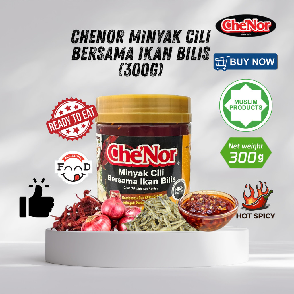 Che Nor Minyak Cili Bersama Ikan Bilis Chilli Oil With Anchovies CheNor