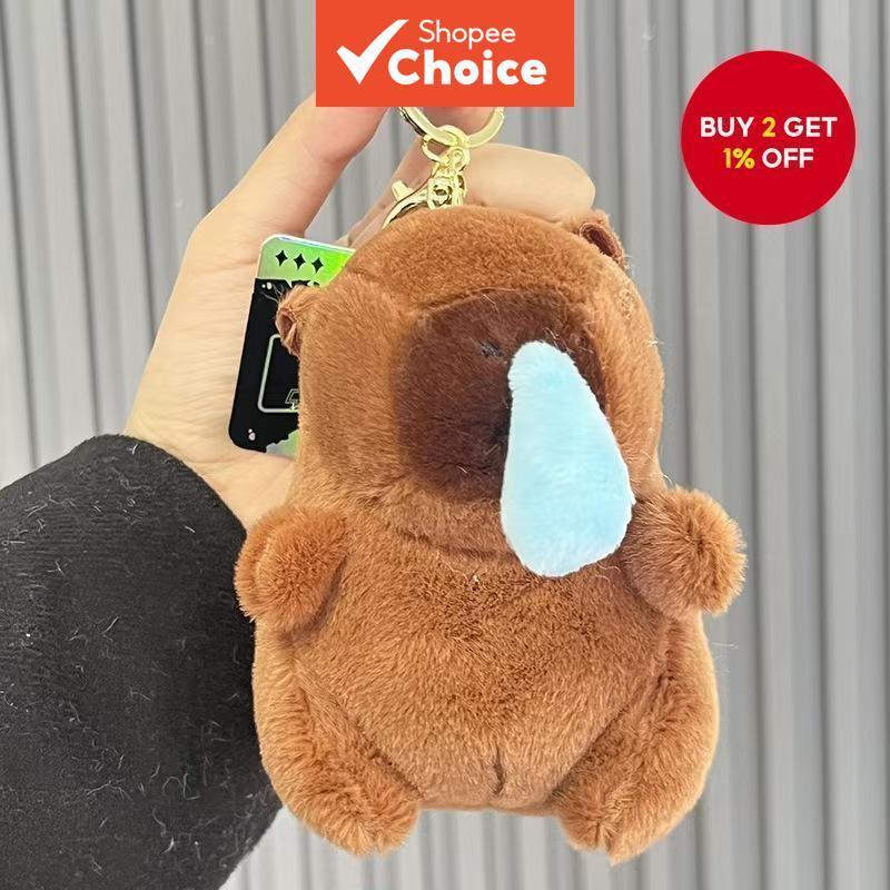 Capybara Plush and Felt Keychain, Affordable Capybara Keychain Rantaian Kunci Capybara Plush Dan Felt Yang berpatutan
