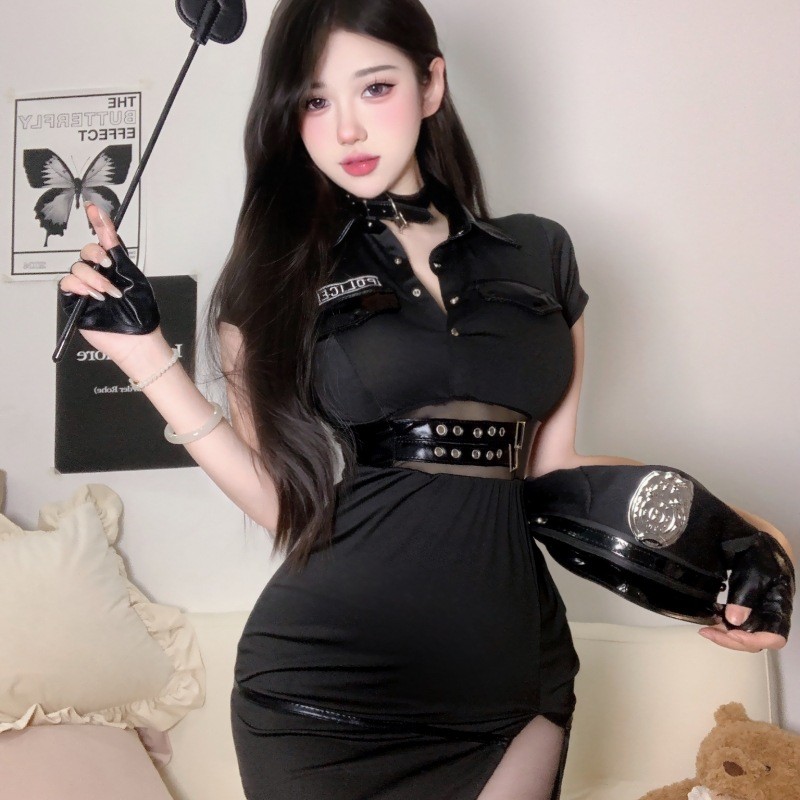 Sexy Police-Themed Cosplay Dress - Perfect for Nightclub Performances or Casual Wear
