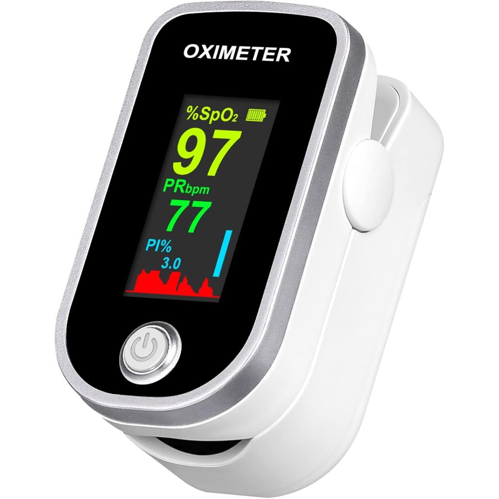 Pulse Oximeter Fingertip - Oxygen Meter Finger Pulse Oximeter - Blood Oxygen Saturation Monitor with Heart Rate and Fast Spo2 Reading, Pulse Ox with TFT Screen, Lanyard (Not includ