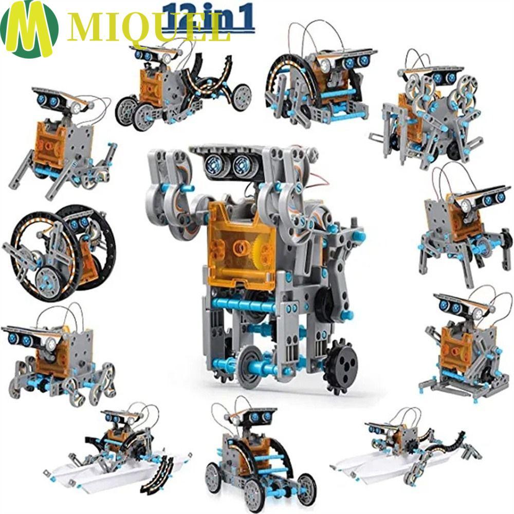 MIQUELZA Science Experiment Toy, 12 in 1 Solar Powered Solar Robot Toy, Children Gifts Assembly Kit DIY Building Technological Gadgets Education Robots Boys and Girls