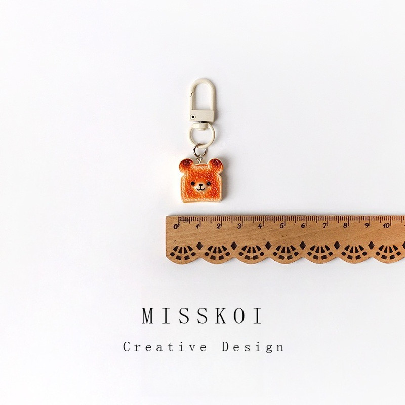 CHUANYE Korean Version ins Simulation Toast Bread Keychain Student Girlfriends Unique Gift Pendant