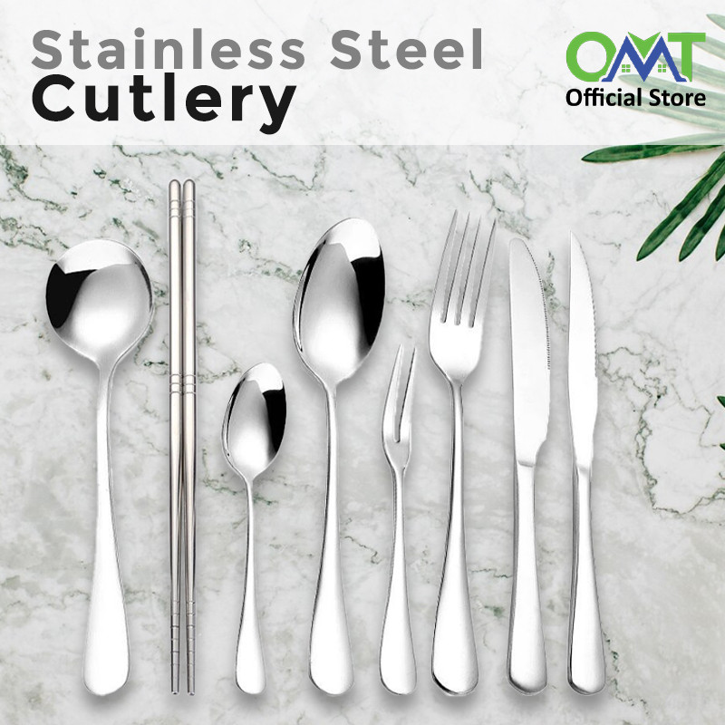 Stainless Steel SS304 High Quality Cutlery Table Fork Spoon Steak Knife Chopsticks Utensils
