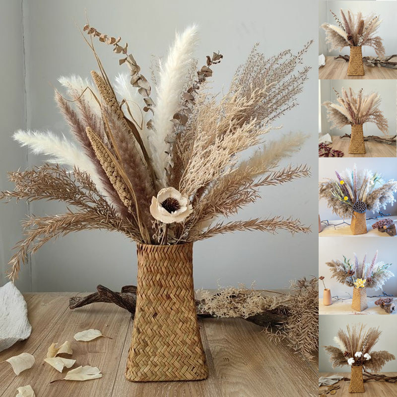 Natural Dried Pampas Grass Boho Home Decor Bouquet Phragmites Dried Flowers Bouquet for Wedding Floral Arrangements Home
