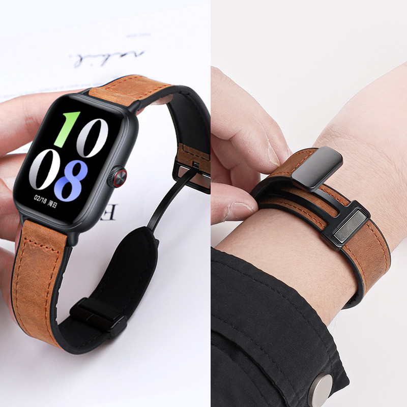 Genuine Leather Strap for Honor Choice ROSSINI 2i Smart Watch Band for Honor Watch X5i Silicone Magnetic Buckle Bracelet