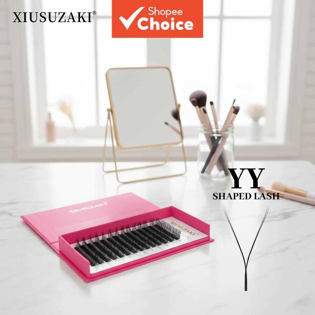 XIUSUZAKI YY Style Eyelash Extensions with Dual-Tip and Triple-Tip  XIUSUZAKI YY Gaya Sambungan Bulu Mata Dua-Hujung Tiga-Hujung Sambungan Bulu Mata