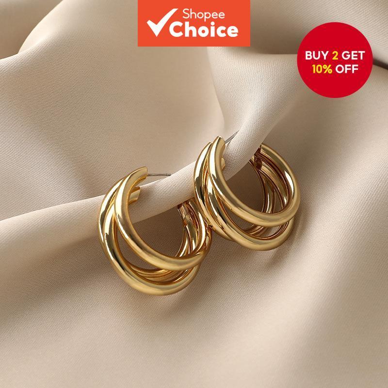 Fashion Gold Earrings - Luxury Elegant Women's Stud Earrings Minimalist Dainty Jewelry Pair