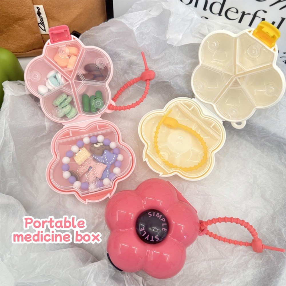 BN Kotak Penyimpanan Pil Portable Pill Organizer Box Waterproof Pill Box with Dividers Travel Pill Case 药盒