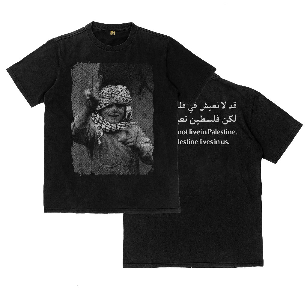 Palestine T-Shirt Free Palestine Free Gaza Lives In Us Thick Cotton Unisex Round Neck Short Sleeve Ready Stock S-5XL