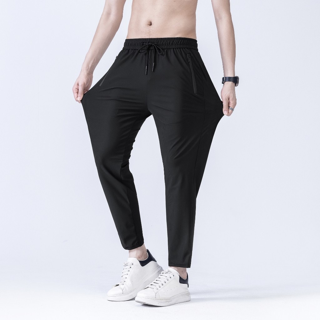 Men's Spandex Jogger Pants Unisex Quick Dry Fitness Seluar Track Lelaki Tracksuit Jogger Pants Men