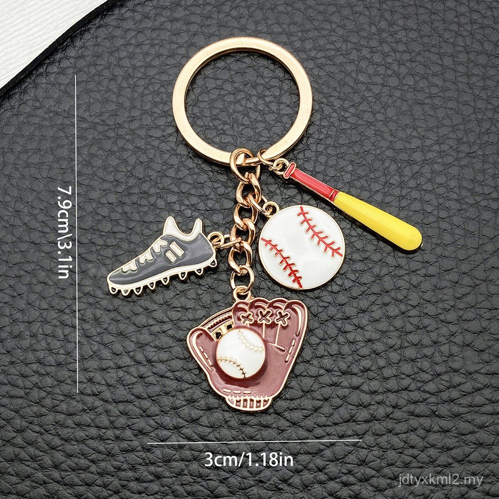 🎁  Niche Sports Style Oil Drip Baseball Sneakers Gloves Keychain Couple Same Style Unique Sports Meeting Gift Pendant | 🎁 🎁 🎁