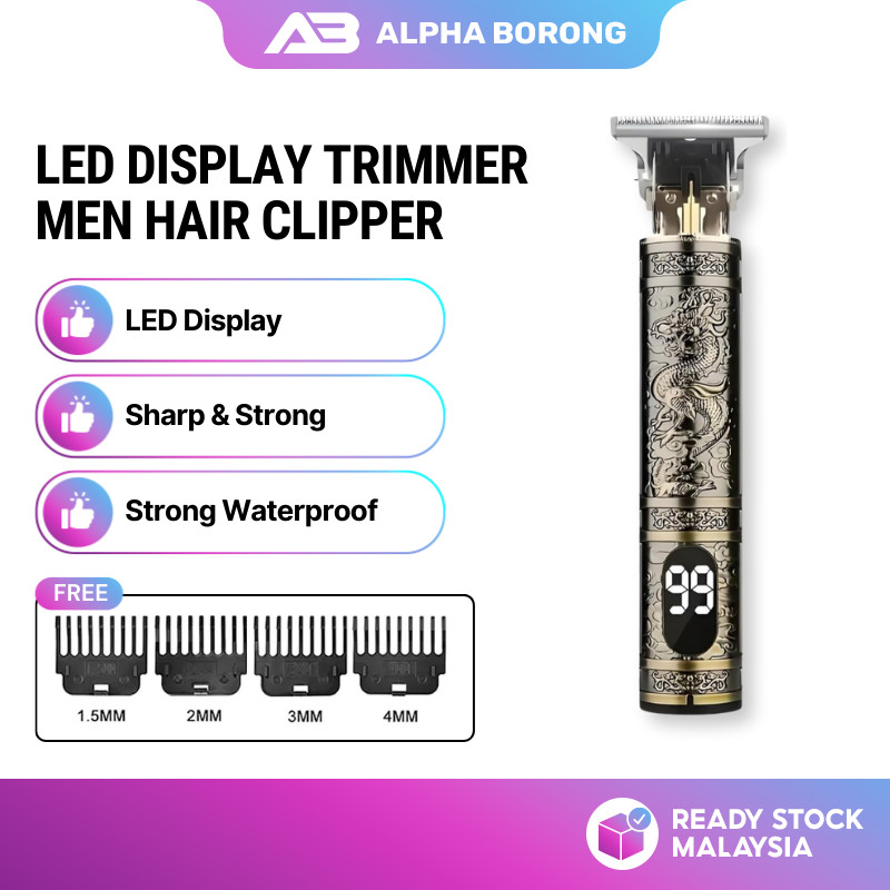 Alpha Borong LED Display Electric Hair Clipper Dragon Design Professional Barber Shaver for Men电动理发器