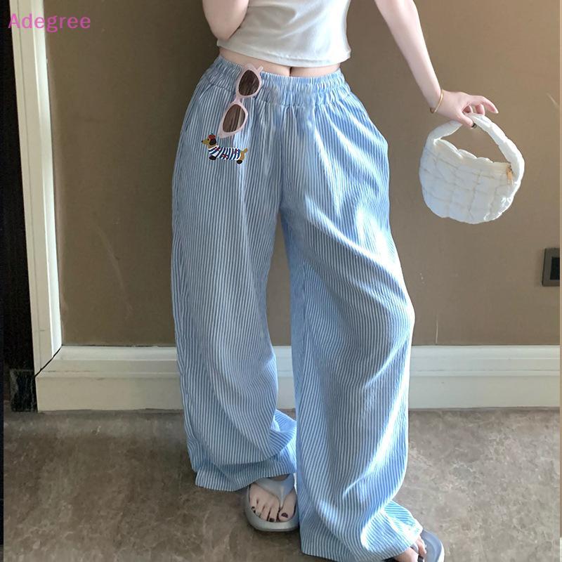 Adegree Fashion Casual Cute Cartoon Polka Dot High Waist Loose Pants For Women 