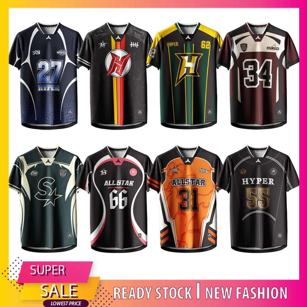 (HARGA BORONG) NFL SUBLIMATION JERSEY UNISEX T-SHIRT DESIGN LAKER (BAJU JERSI MALAYSIA VIRAL LENGAN PENDEK SPORT) MAJ2