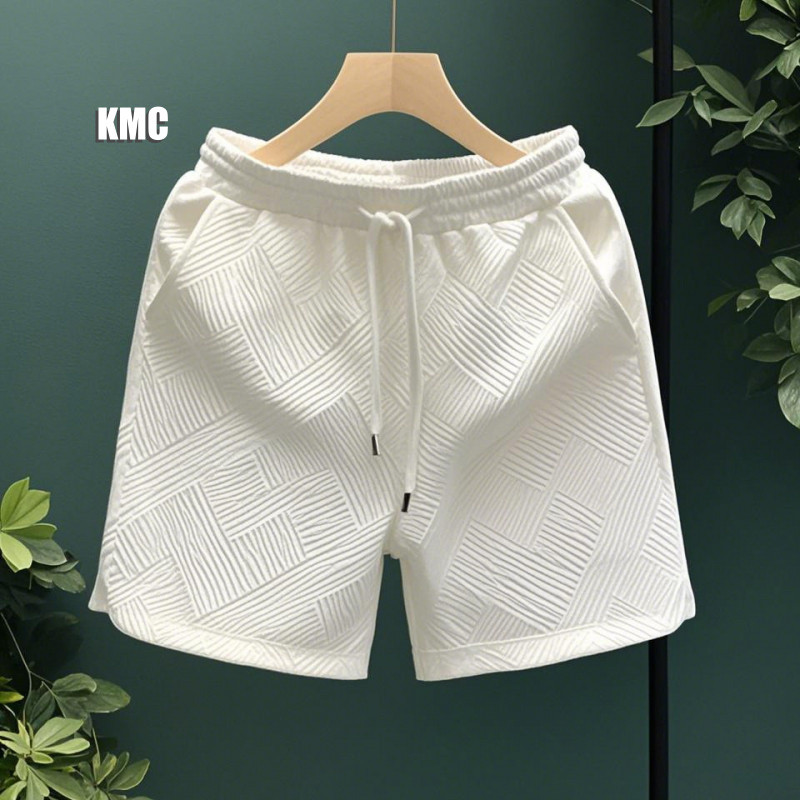 [KMC] Shorts Men 3D Diamond Pattern Korean Version Simple cleanfit Black White Casual Shorts