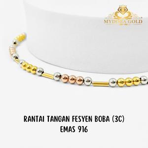 MYDORA Rantai Tangan Fesyen Boba (3C) l EMAS 916/22K