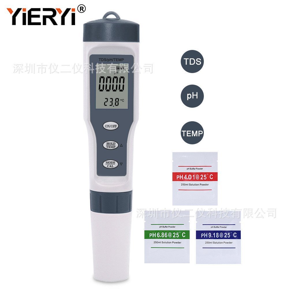 Pen Ujian TDS/PH Merentas Sempadan Meter pH Hidroponik TDS Pen Ujian Kualiti Air Kolam Renang Ujian Air Minuman 9901