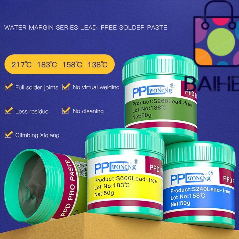 BAIHEE Soldering Flux, Low Medium Temperature 138 183 Degrees Tin Paste, Repair Tools Lead-Free Solder Flux Paste for A8 A9 A10 A11 CPU Chip Phone Soldering