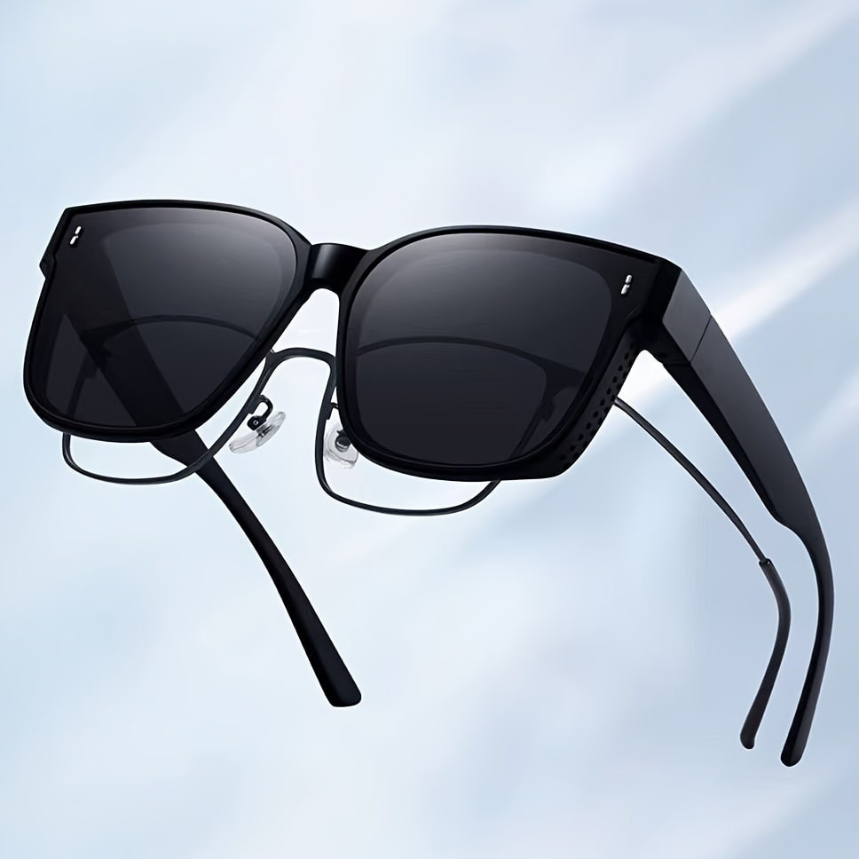 FL Polarized Clip On Sunglasses Unisex Photochromic Car Driving Vision Glasses Anti Vintage Square Sunglasses