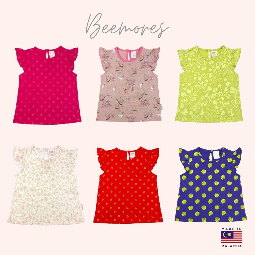 [Beemores] Ruffle Sleeve Floral Top