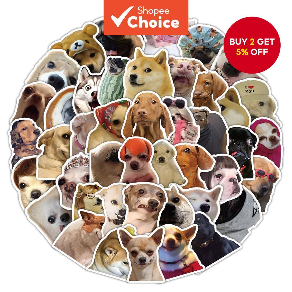 50/106PCS Dog Meme Stickers - Realistic & Funny Graffiti Decals for Bicycle & Pencil Case