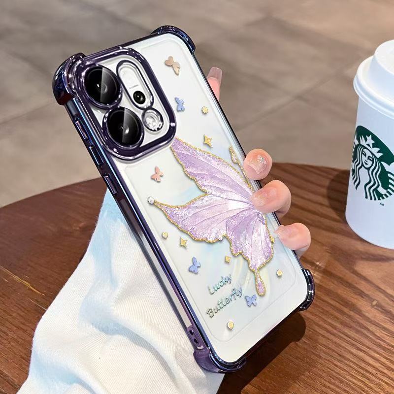 case ITEL P55 4G A70 S23 5G S23 PLUS 5G Silicone new design aesthetic clear butterfly anti drop phone case