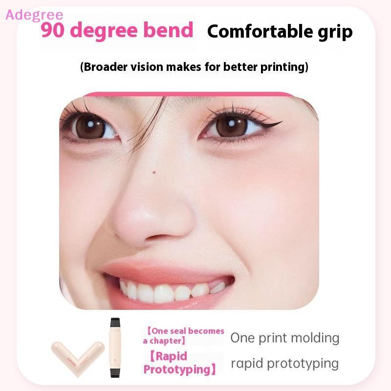Adegree Double Head Rotatable Eyeliner Stamp Integrated Eyeliner Stamp Precise Outline Signet Long-Lasting Eyeliner Liquid Pen Cosmetics 