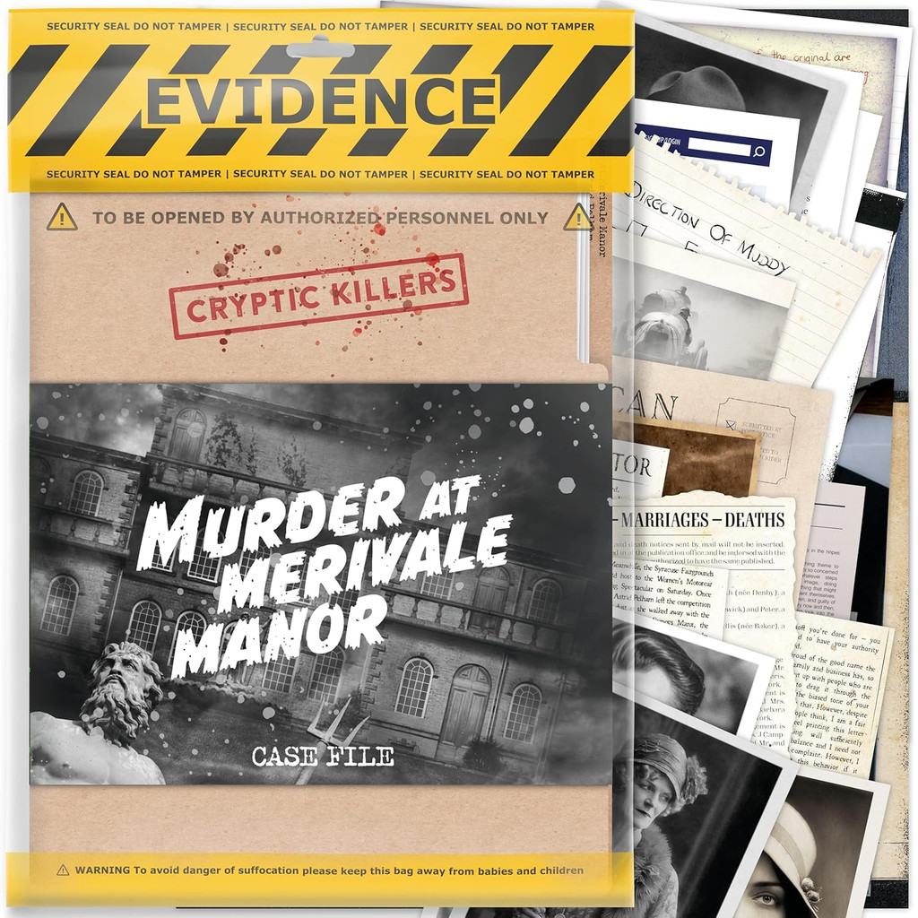 Unsolved murder mystery game - Cold Case Files Investigation - CRYPTIC KILLERS - Detective Evidence & Crime File