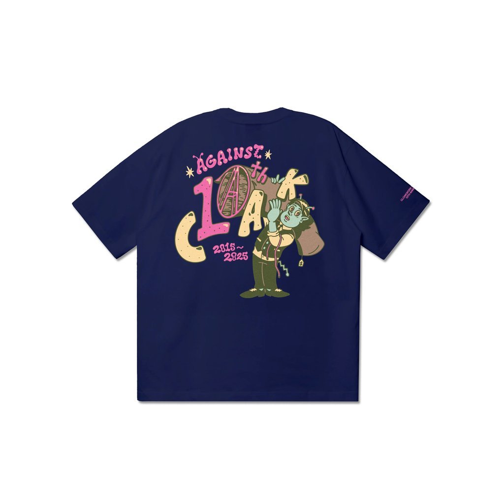 AGAINST LAB 10TH ANN' FABRIC ALIEN TEE (NAVY)