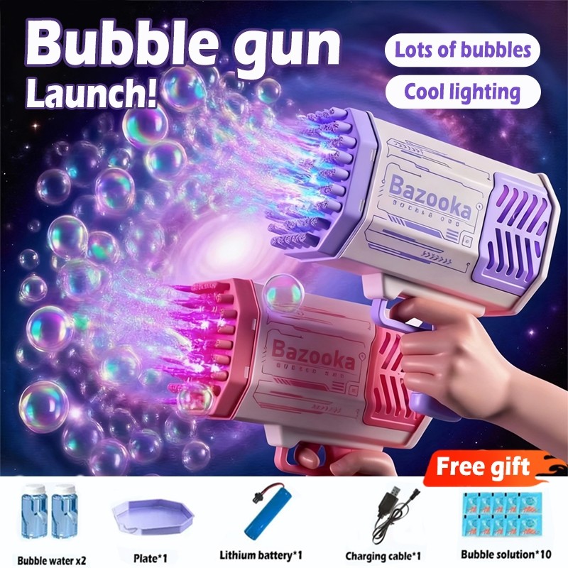 ?Christmas gift?Auto Bubble Gun for Kids Outdoor Rechargeable Automatic Foam Soap Bubbles Maker Machine children's Toys