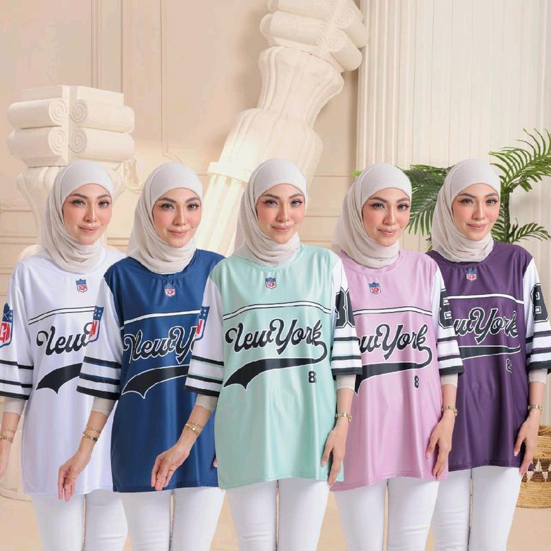 Baju-T UNISX, BLOUSE JERSEY, PENGIKISAN MATERIAL, CAMPURAN JERSI, SGN NEW YORK, Reka Bentuk 3D, Wanita Clothing Shirts