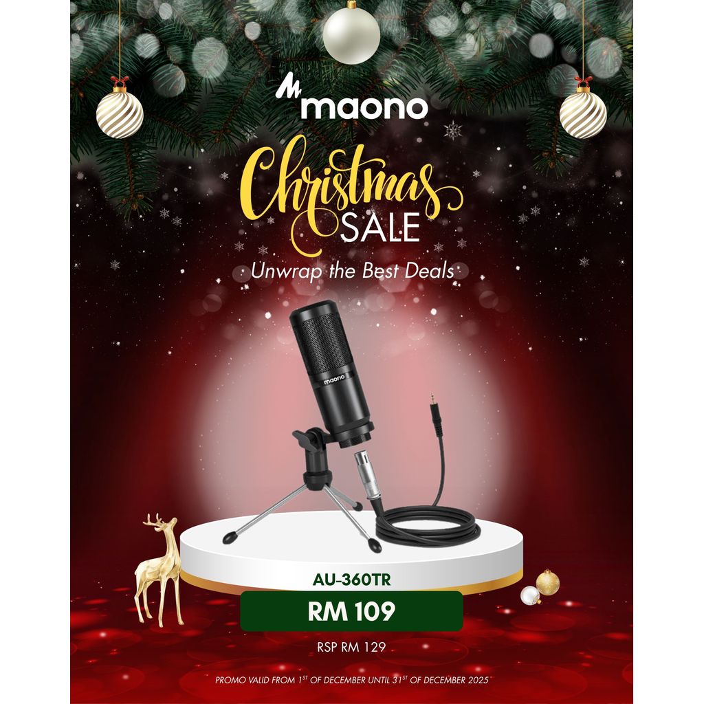 MAONO AU-PM360TR Recording Microphone kit with XLR-to-3.5mm Cable