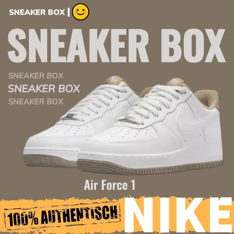 (Free shipping) Nike Air Force 1'07 Low white brown 100% original sneakers, shoes, running shoes