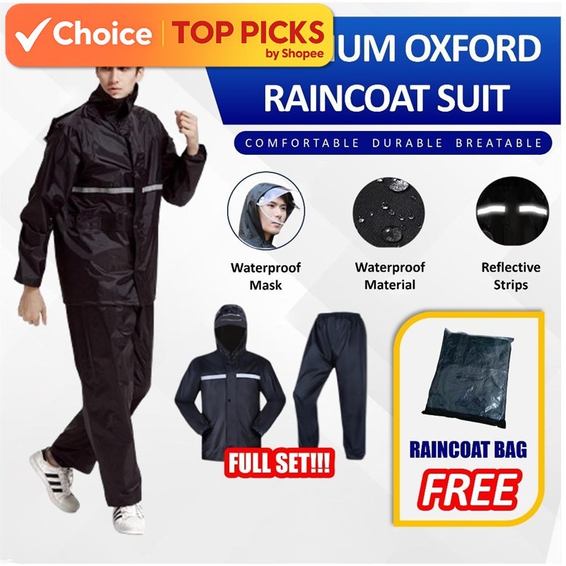 Motorcycle Waterproof RainCoat_M-XXXL Waterproof Rainsuit for Motorbike, Bicycle & Outdoor Use | Baju Hujan Kalis Air 雨衣