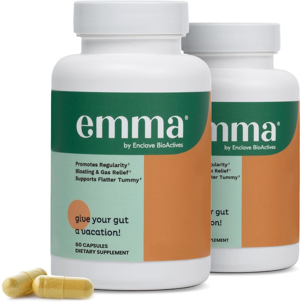 Emma Gut Health - 2 Pek - Melegakan Gas dan Kembung Perut, Sembelit, Membaiki Usus Bocor - Membersihkan Usus & Memulihkan Pencernaan - Mengawal Pergerakan Usus. Alternatif Probiotik dan Laksatif,