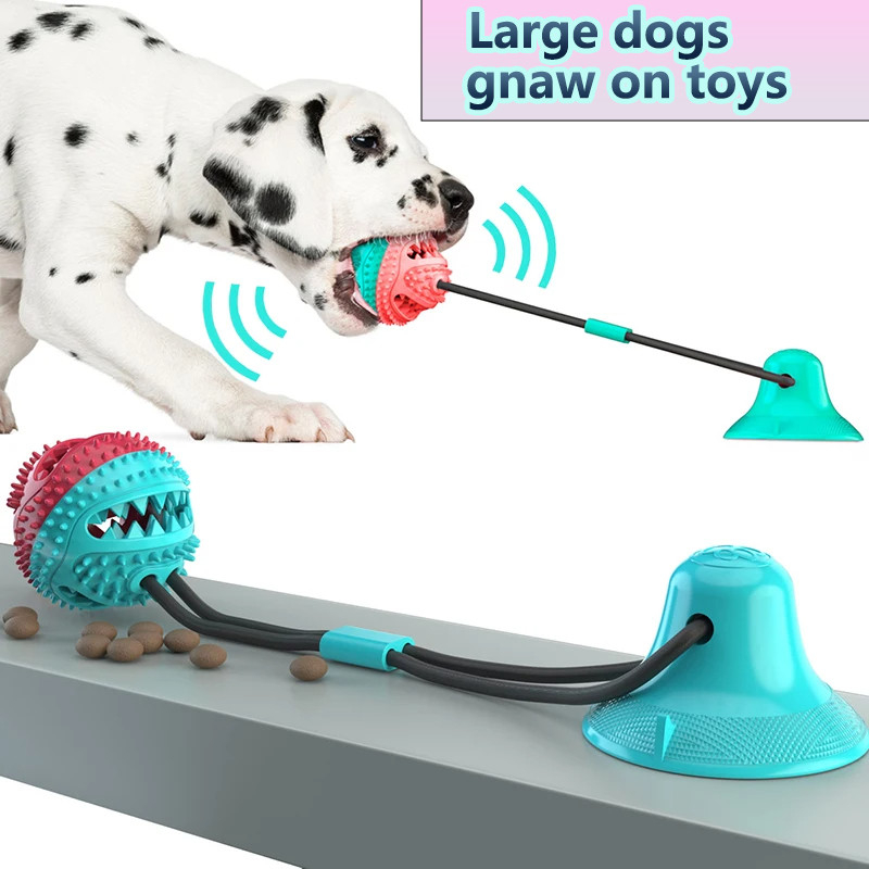 Dental Chew Ball for Dogs - Large Dog Ball Toys Suction Cup Ropes Interactive Leaking Slow Feeder Chew Toy Toothing Clean ，Alaska, Husky toys