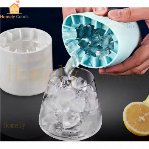 Ice Bucket, Silicone Reusable Ice Cube Mold, Portable Quick Freeze Cylinder Ice Cube Tray Summer DIY Refrigerator Freeze Ice Maker