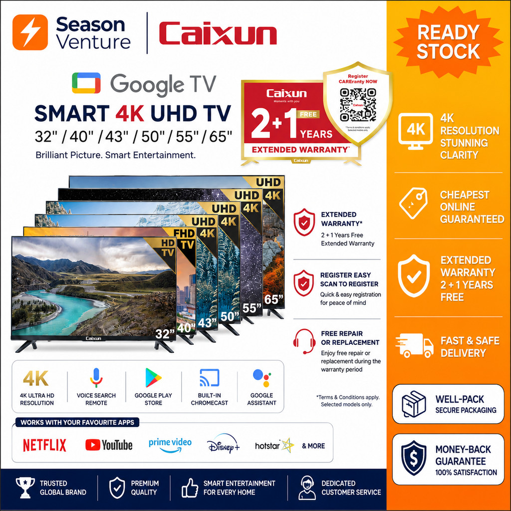 Caixun 32" - 65" Google TV | PROVIXIO Series | 4K Ultra HD | New Model 2024