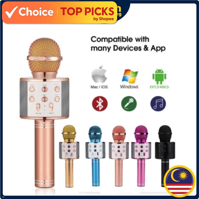 WS858 Wireless Karaoke Microphone | Portable Bluetooth KTV Singing Speaker | Perfect for Music & Party Fun