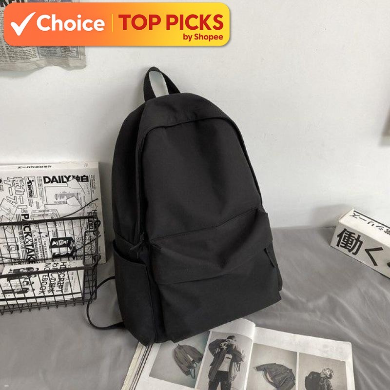 Korean Style Women’s School Backpack - Large Capacity, Waterproof, Multiple Pockets, Secure Closure