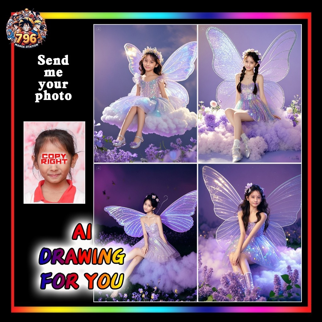 【 AI Drawing 】《 Angel 》AI Drawing your Photo ~ AI Melukis Foto anda ~Realistic~Manga~3D~Digital