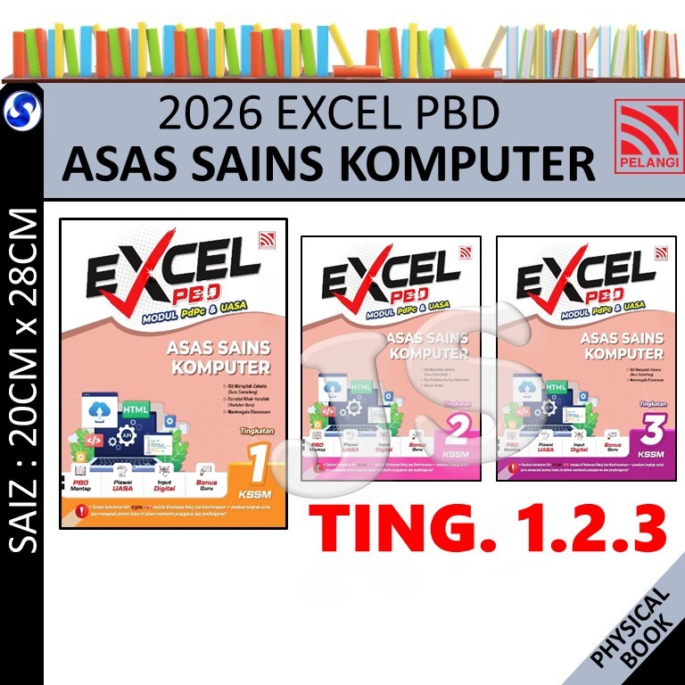 [NEW 2026] EXCEL PBD ASAS SAINS KOMPUTER TINGKATAN 1 2 3 KSSM UASA | BUKU LATIHAN | TARGET PBD ASK - PELANGI