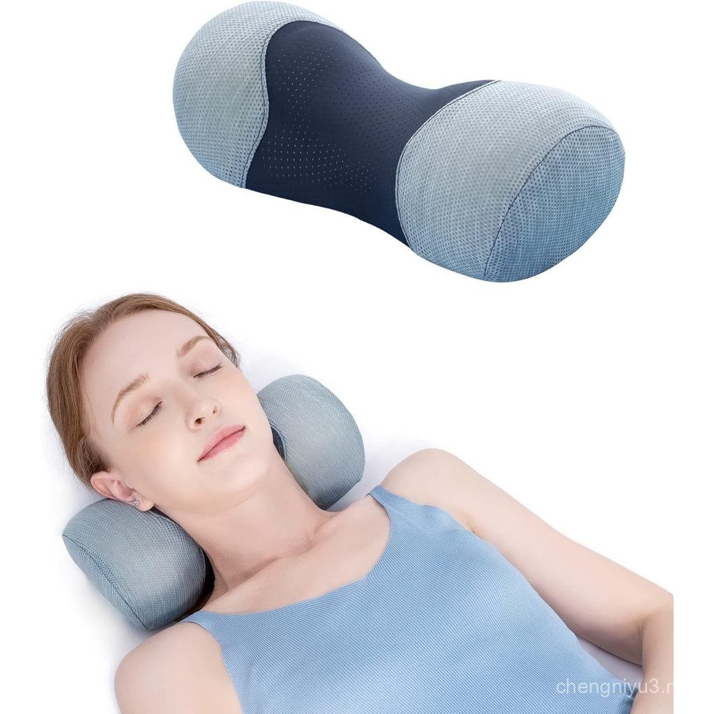 Bantal Gulung Leher Kecil Bespilow, Ucapkan Selamat Tinggal kepada Sakit Leher, Bantal Busa Memori Serviks untuk Melegakan Otot Ketegangan, Sokongan Kontur, Relaks Sakit Bahu dengan Sarung Bantal Bernafas,