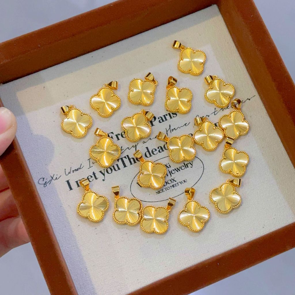 916 gold Super Light Clover Pendant Budget Bajet Charm Emas 916 Loket 916