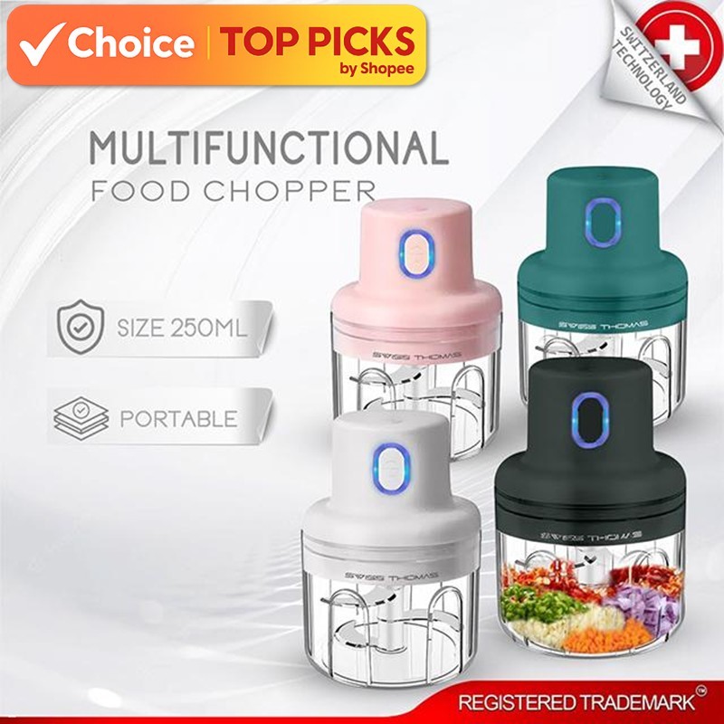 Swiss Thomas Portable Cordless USB Rechargeable Mini Chopper & Blender 250ml