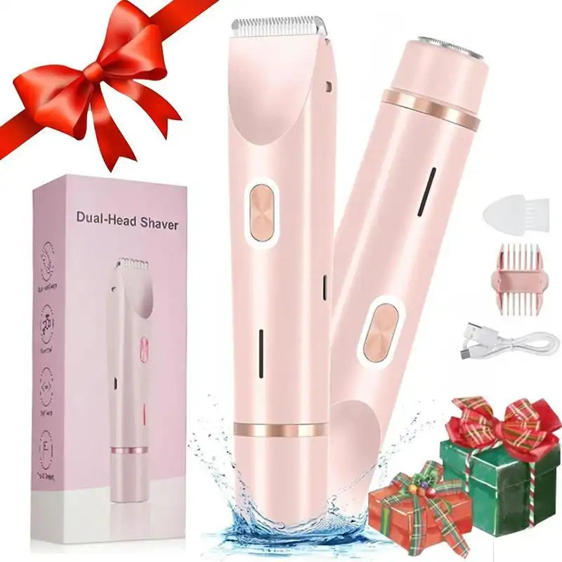 Electric Bikini Trimmer for Women, 1 Set Rechargeable 2 in 1 Body & FacialHair Removal…