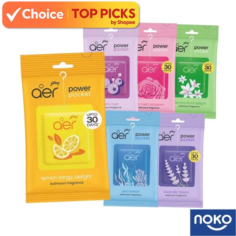 Godrej Aer Pocket Air Freshener 10g – Compact Bathroom Deodorizer, Long-Lasting Fragrance