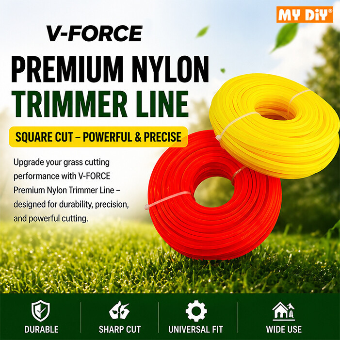 V-FORCE 2.4mm 3.0mm 1LB 450gm Nylon Grass Trimmer Line Square Cut Tali Mesin Rumput Potong Rumput